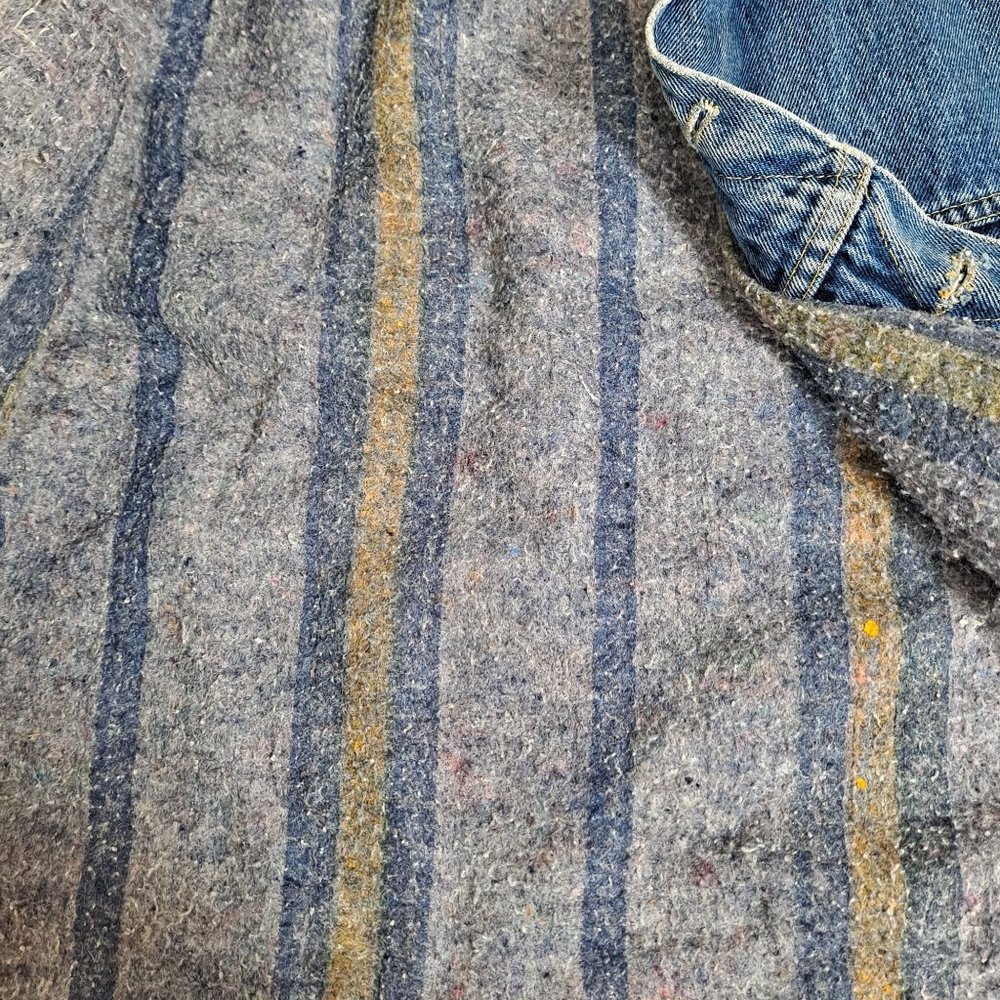 Vintage Storm Rider Lee Jean Jacket Men 46 Long Union Made Blanket Lined Denim - Picture 6 of 15